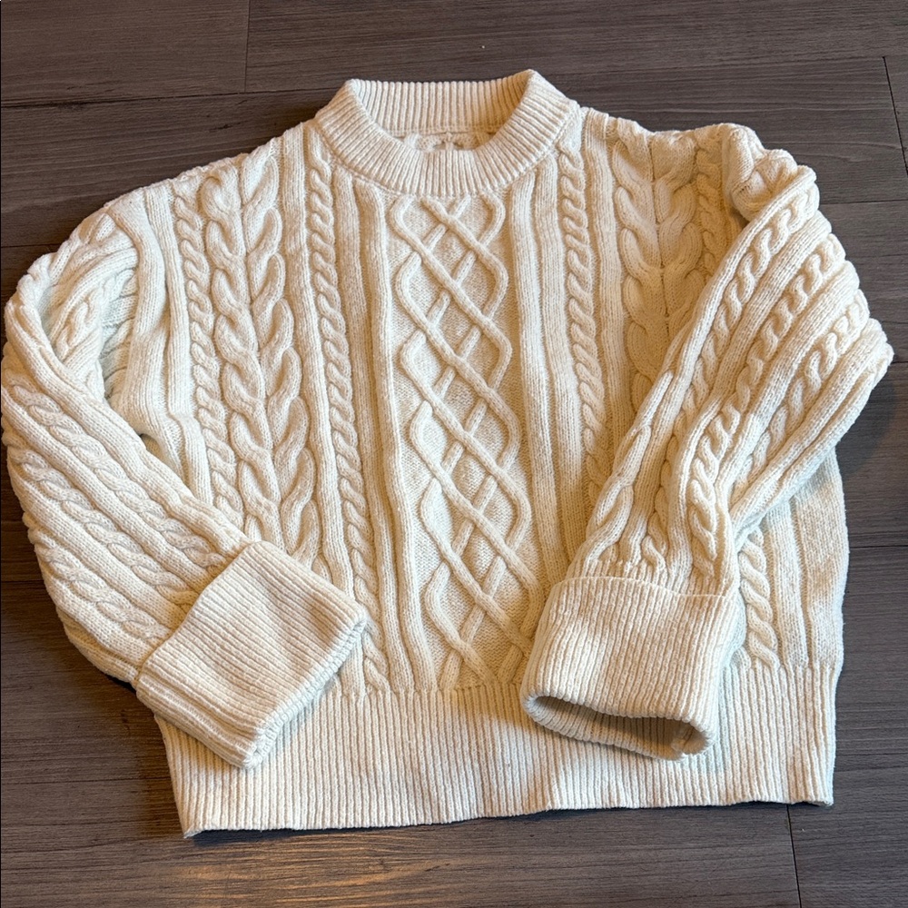 Cozy Cable Knit Cream Sweater